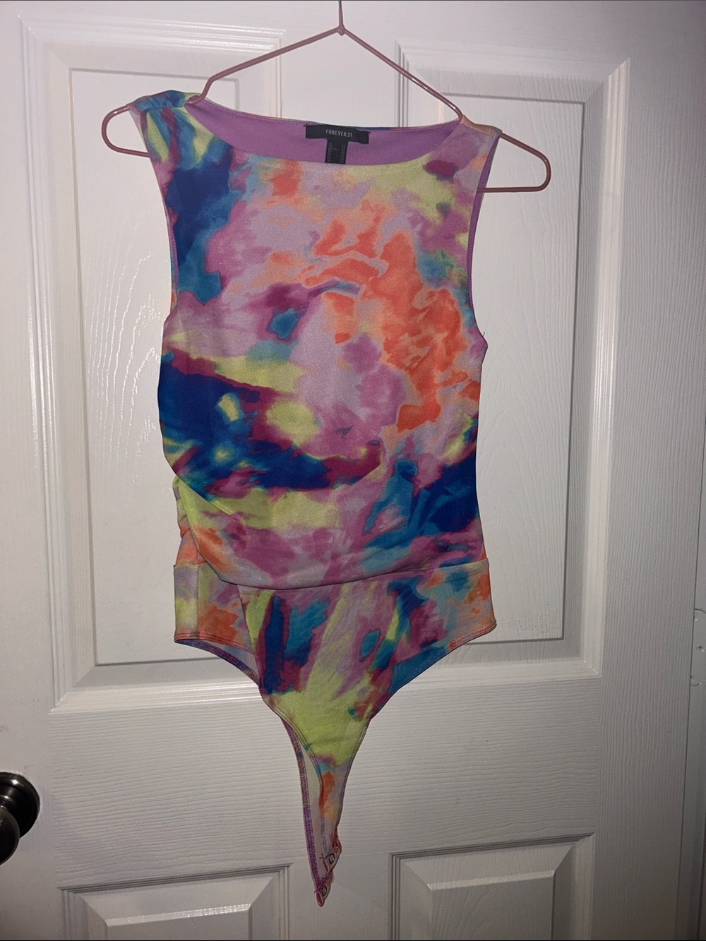 Multicolor Abstract Print Sleeveless Bodysuit-F21